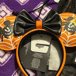 Loungefly Disney Halloween Minnie and Mickey Ears Headband NWT